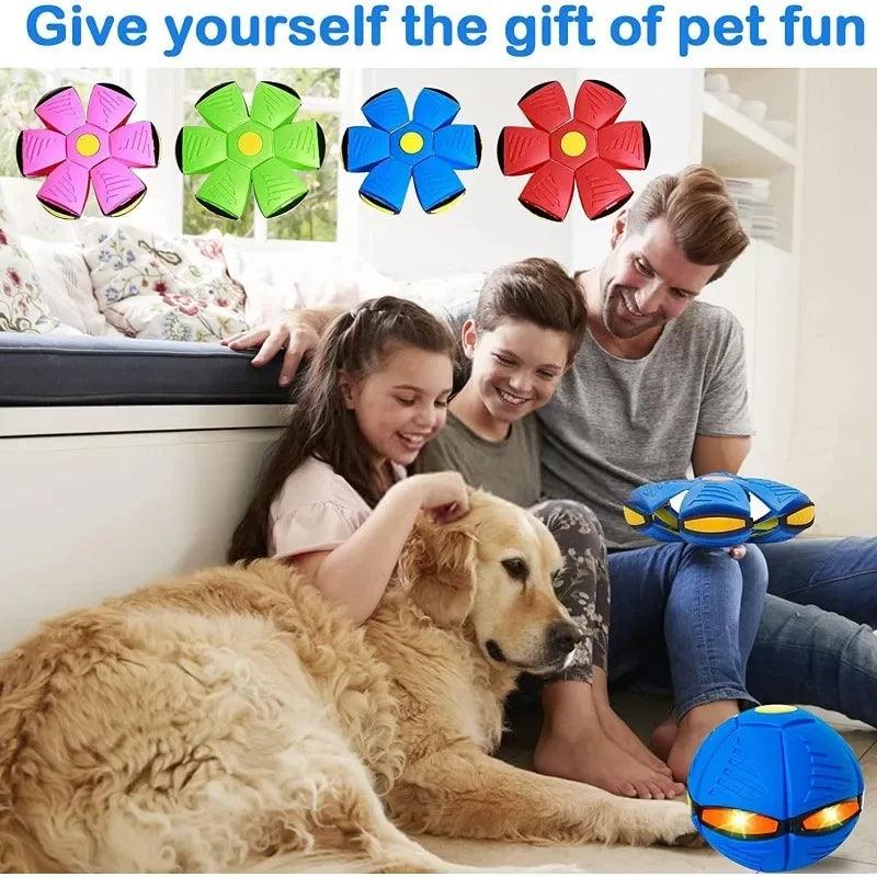 Dog Toys Ball with Lights Interactive Dog Toys Pet Toy Flying Saucer Ball UFO Magic Ball Flying Saucer Ball Dog Toy - Miami beauty1