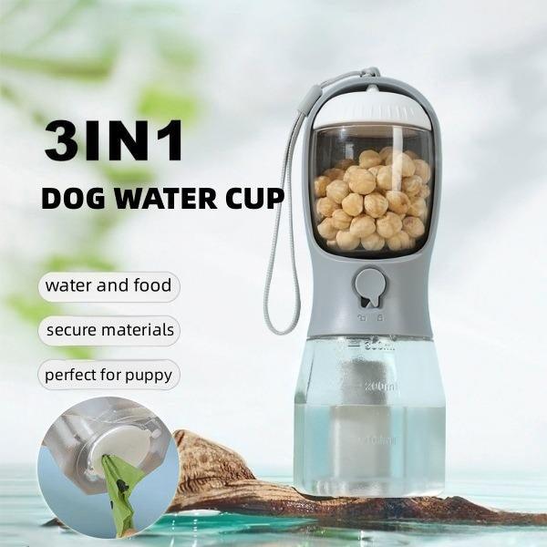 Dog Water Cup Drinking Food Garbage Bag Three-in-one Portable Small Multi-functional Pet Cups Pets Supplies - Miami beauty1