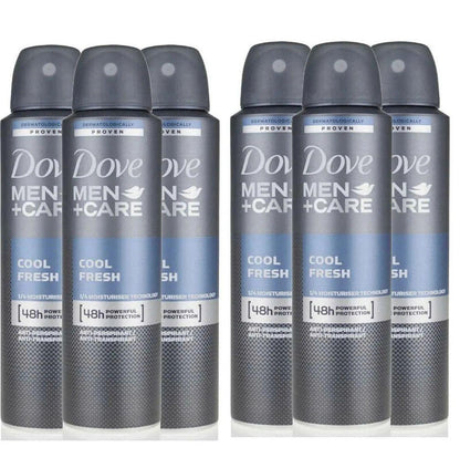 Dove Men + Care Dry Spray Anti-Perspirant Deodorant Spray Cool Fresh 6 bottles 250 ml - Miami beauty1