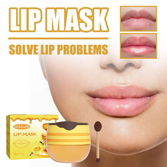 EELHOE Honey Lip Mask Moisturizing Exfoliating Lip Care Bee Lipstick