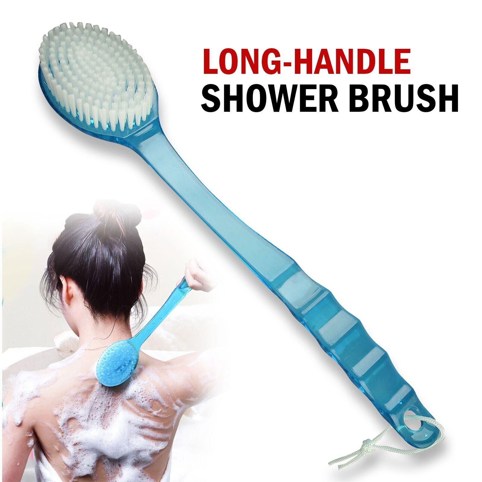 Long Handle Bath Body Brush Soft Back Shower Exfoliating Skin Scrubber Massager - Miami beauty1