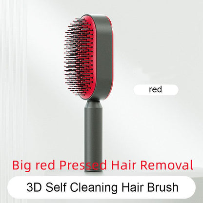 Self Cleaning Hair Brush For Women One-key Cleaning Hair Loss Airbag Massage Scalp Comb Anti-Static Hairbrush - Miami beauty1