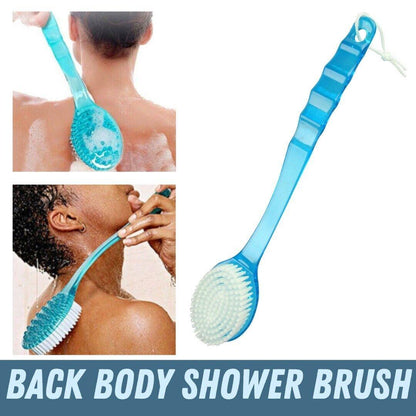 Long Handle Bath Body Brush Soft Back Shower Exfoliating Skin Scrubber Massager - Miami beauty1