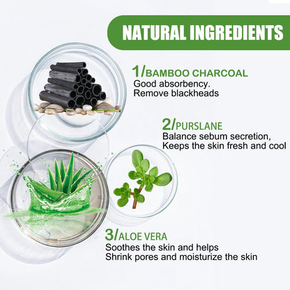 EELHOE Bamboo Charcoal Blackhead Removal Rip-Off Mask Moisturizing Blackhead Removal Acne Pore Shrinking Oil Control Mud Mask - Miami beauty1