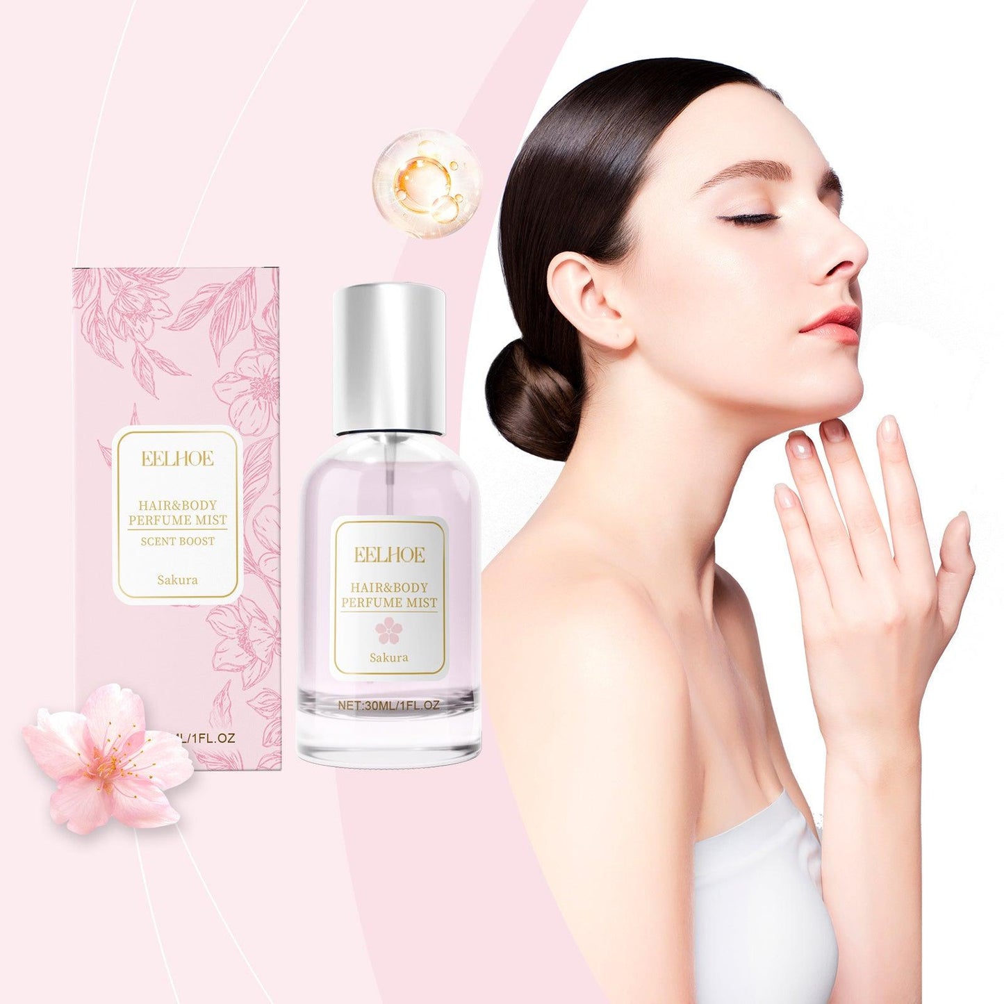 EELHOE Cherry Blossom Body Hair Eau De Parfum Spray Elegant Dating Atmosphere Natural Niche Eau De Parfum Spray - Miami beauty1