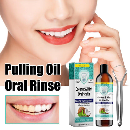 EELHOE Oral Coconut Oil Mouthwash Removes Stains Beautifies Teeth Freshens Breath Cleans Mouth And Protects Gums - Miami beauty1