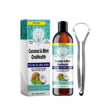 EELHOE Oral Coconut Oil Mouthwash Removes Stains Beautifies Teeth Freshens Breath Cleans Mouth And Protects Gums - Miami beauty1