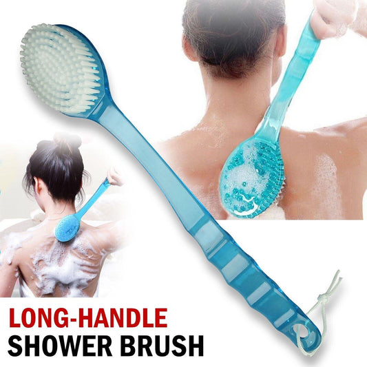 Long Handle Bath Body Brush Soft Back Shower Exfoliating Skin Scrubber Massager - Miami beauty1