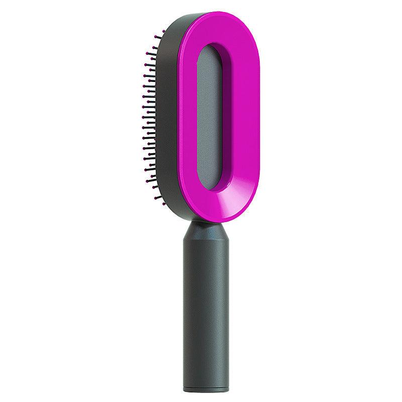 Self Cleaning Hair Brush For Women One-key Cleaning Hair Loss Airbag Massage Scalp Comb Anti-Static Hairbrush - Miami beauty1