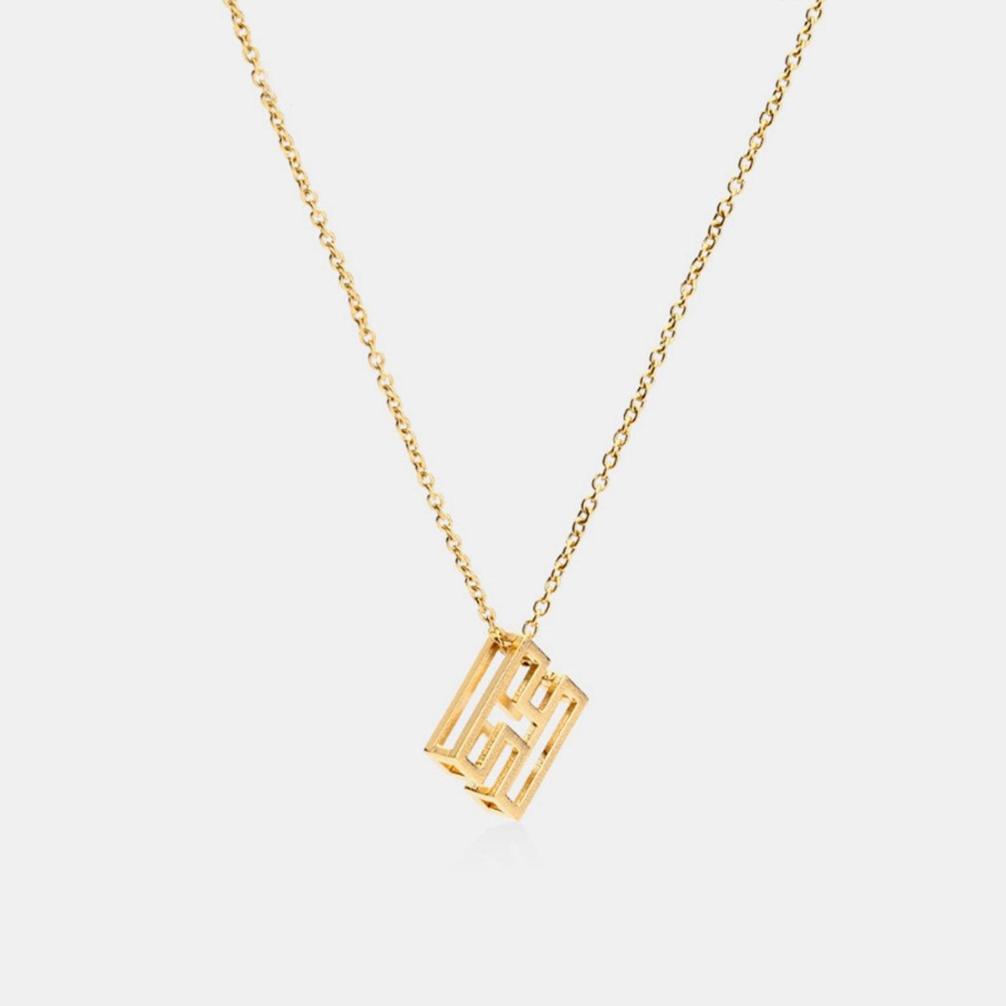 Stainless Steel Letter Pendant Necklace - Miami beauty1