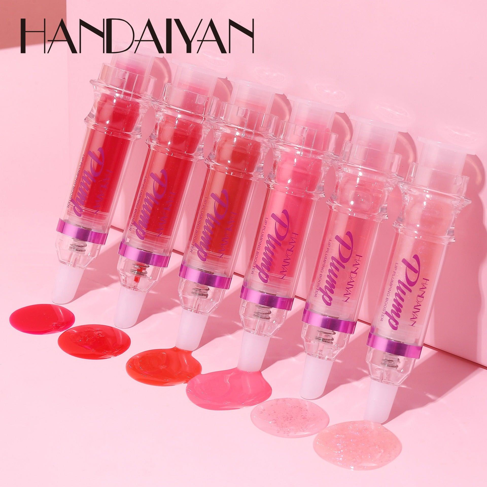 HANDAIYAN PLUMP & POUT Lip Plumping Booster Gloss, High Shine for Plumper Looking Lips,Extreme Shine Crystal Volume Lip Oil - Miami beauty1