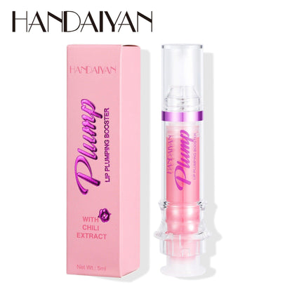 HANDAIYAN PLUMP & POUT Lip Plumping Booster Gloss, High Shine for Plumper Looking Lips,Extreme Shine Crystal Volume Lip Oil - Miami beauty1