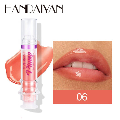 HANDAIYAN PLUMP & POUT Lip Plumping Booster Gloss, High Shine for Plumper Looking Lips,Extreme Shine Crystal Volume Lip Oil - Miami beauty1