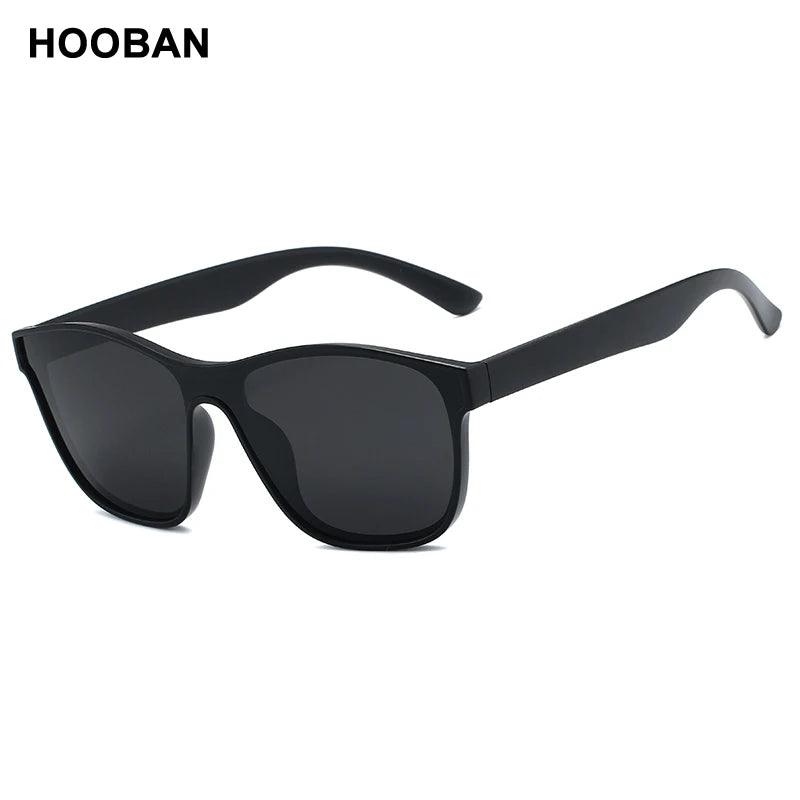 HOOBAN 2021 New Square Polarized Sunglasses Men Women Fashion Square Male Sun Glasses Brand Design One-piece Lens Eyewear UV400 - Miami beauty1