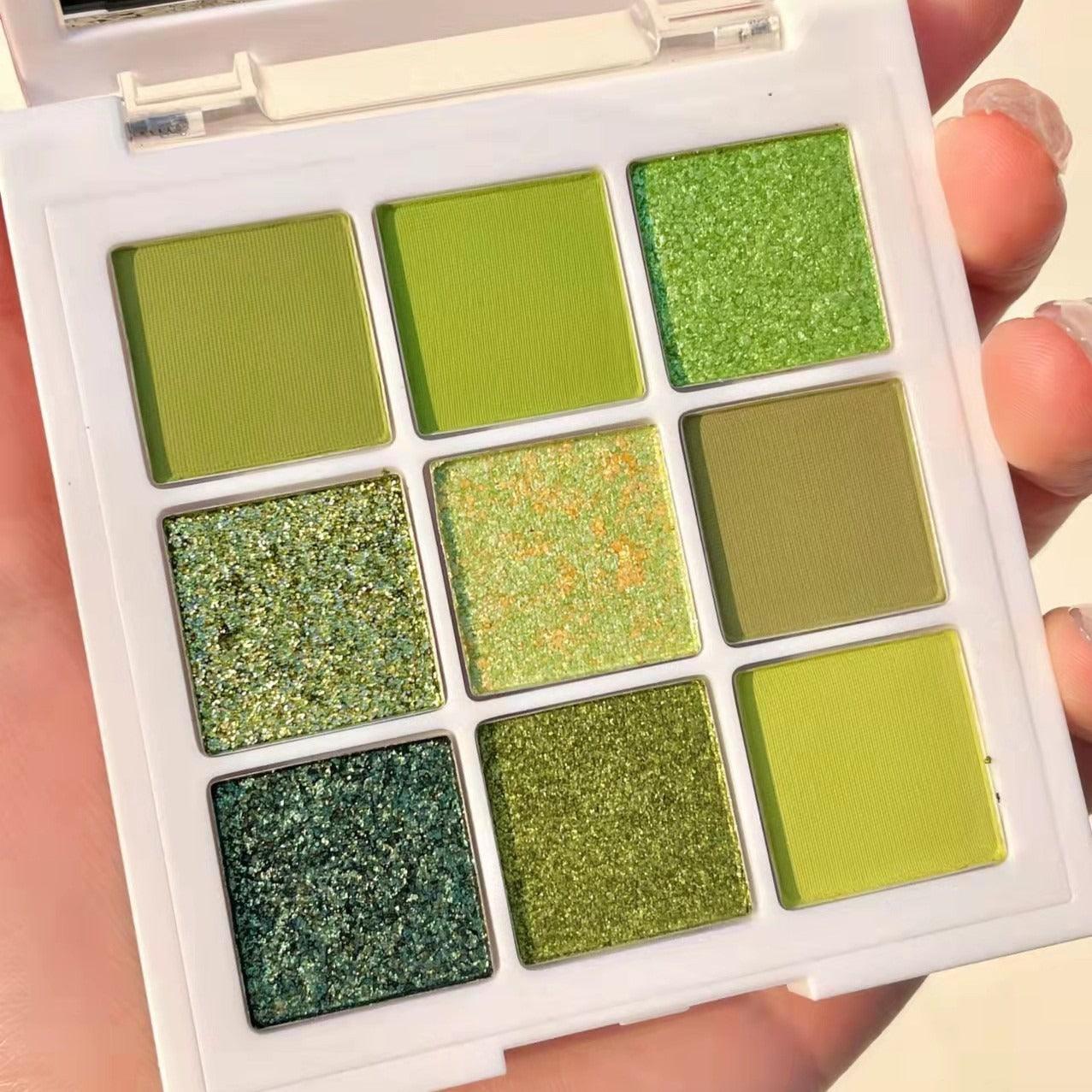 INSFANY eye shadow avocado jam green eye shadow nine-square eye shadow palette brightens the eyes - Miami beauty1