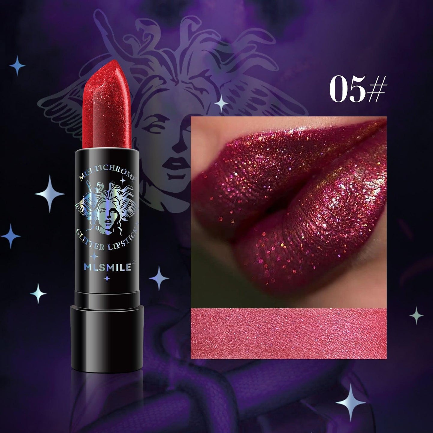 Ladies Pearl Sparkly Christmas Lipstick - Miami beauty1