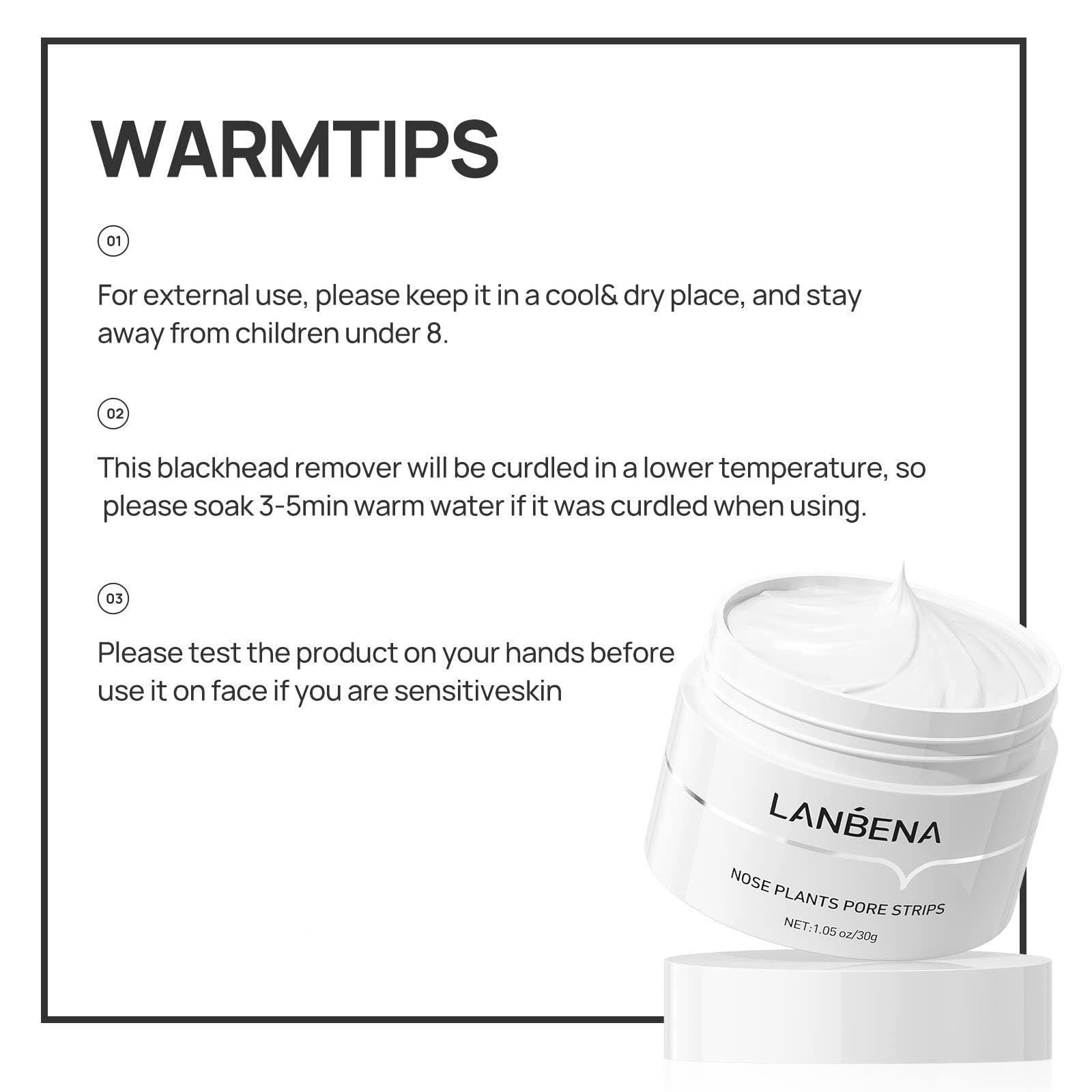 LANBENA Puntos Negros, Blackhead Mask Pore Strips, Deep Cleansing For All Skin Types, Unisex - Miami beauty1