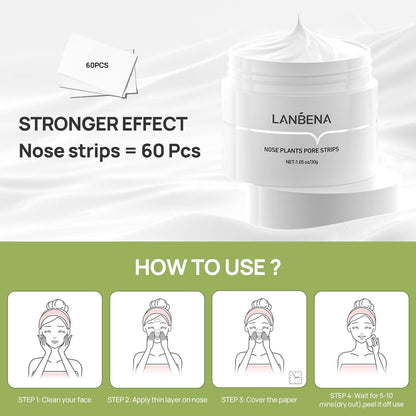 LANBENA Puntos Negros, Blackhead Mask Pore Strips, Deep Cleansing For All Skin Types, Unisex - Miami beauty1