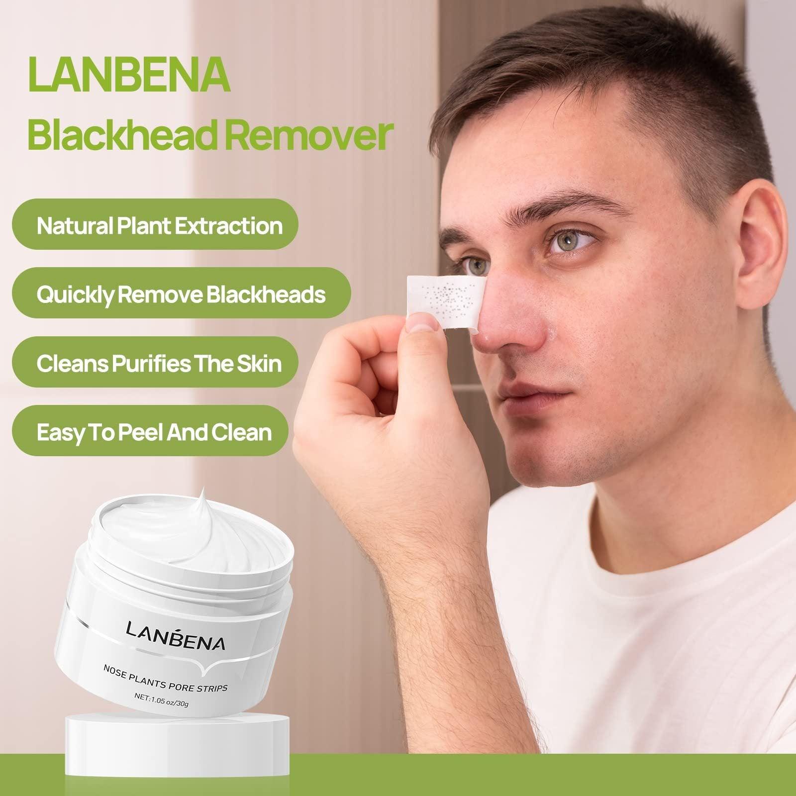 LANBENA Puntos Negros, Blackhead Mask Pore Strips, Deep Cleansing For All Skin Types, Unisex - Miami beauty1