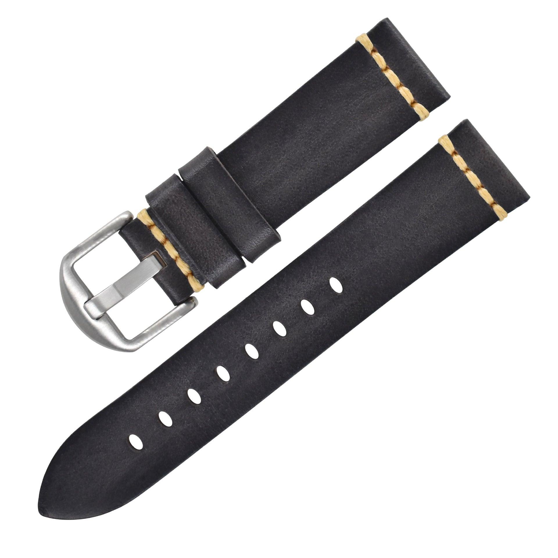 Leather Handmade Leather Strap Vintage Strap 20mm Needle Buckle Men's Style - Miami beauty1