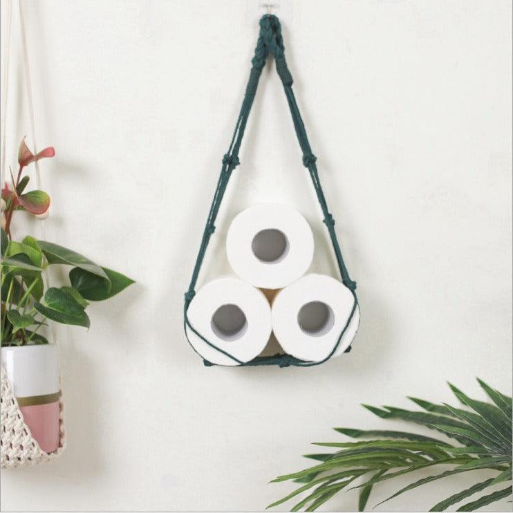 Living room wall hanging paper bag, paper roll, cotton rope storage, hanging bag, magazine and book storage - Miami beauty1