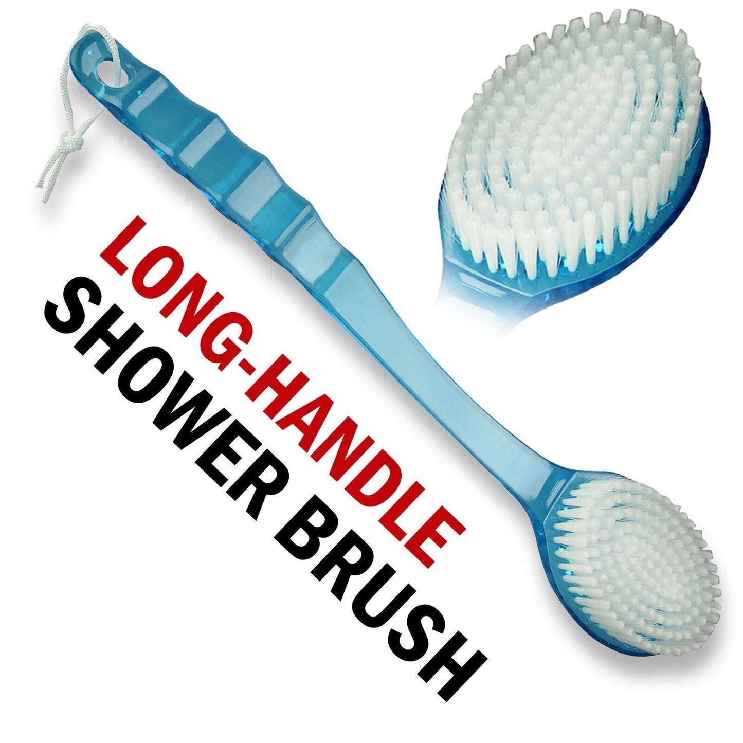 Long Handle Bath Body Brush Soft Back Shower Exfoliating Skin Scrubber Massager - Miami beauty1