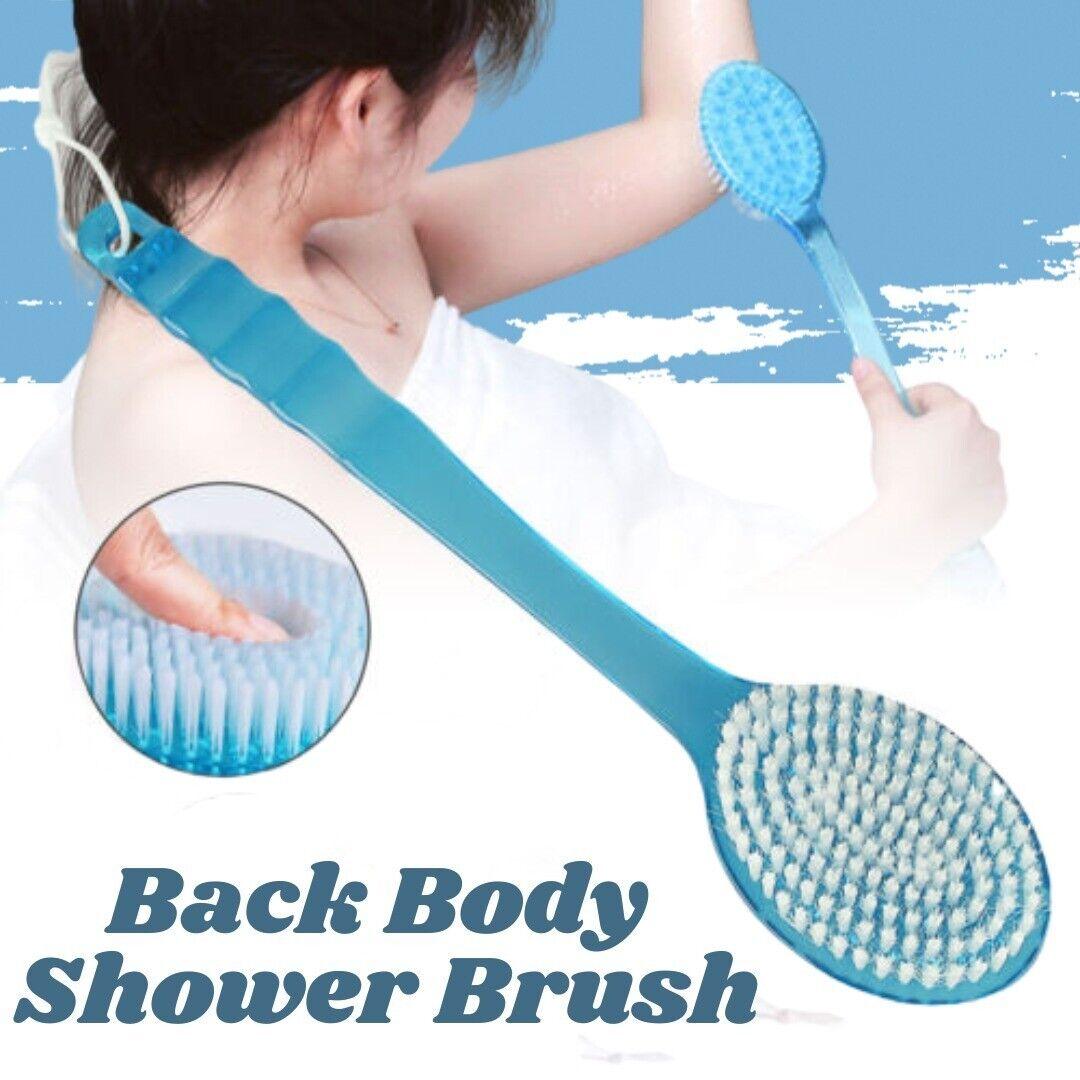 Long Handle Bath Body Brush Soft Back Shower Exfoliating Skin Scrubber Massager - Miami beauty1