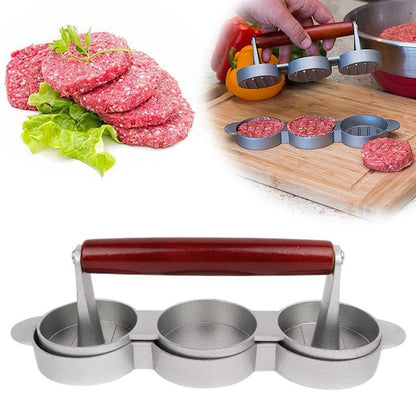 Mini Burger Press Slider Patty Wood Handle Hamburger Press Burger Press Maker Grill BBQ Party Maker Meat Press Kitchen Gadgets - Miami beauty1