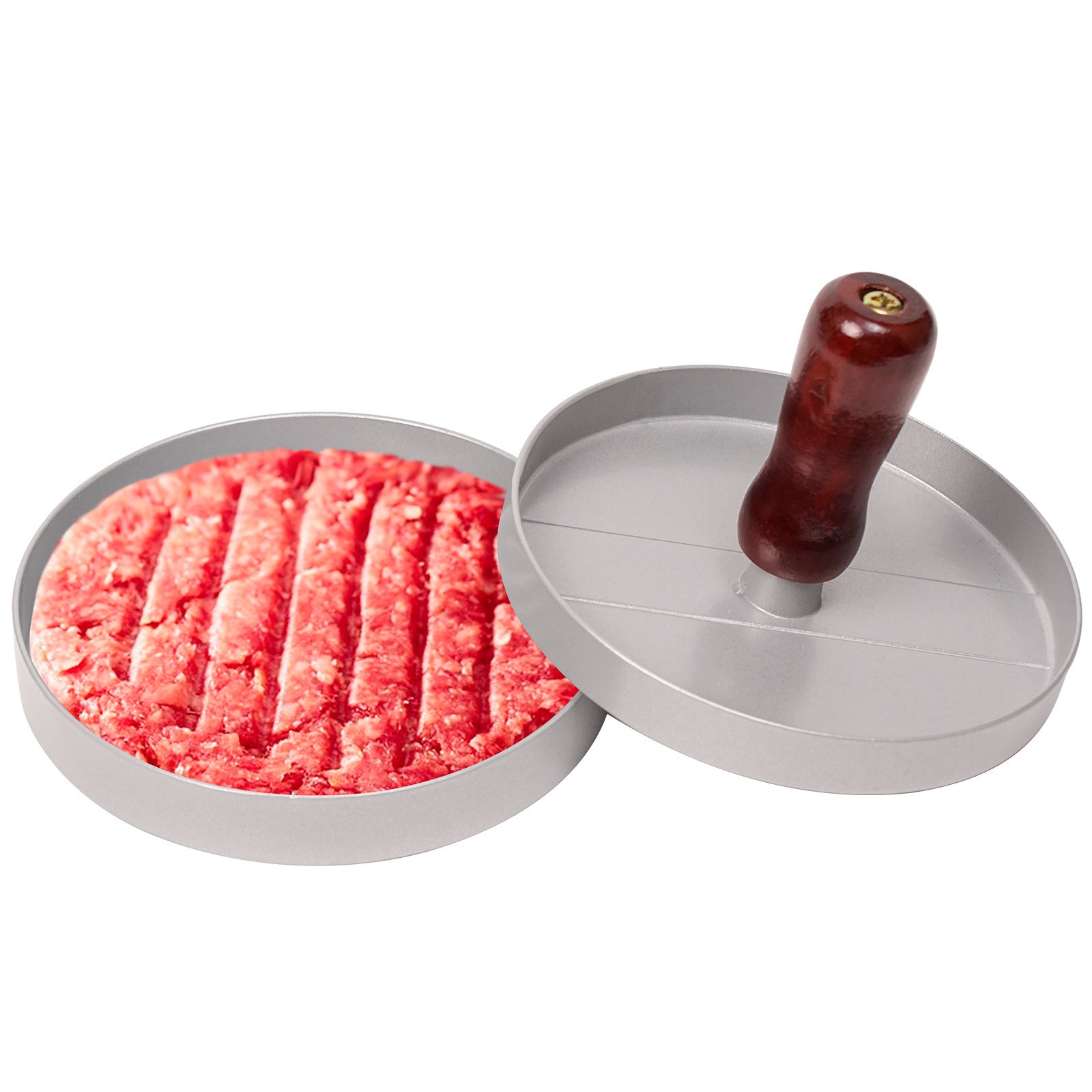 Mini Burger Press Slider Patty Wood Handle Hamburger Press Burger Press Maker Grill BBQ Party Maker Meat Press Kitchen Gadgets - Miami beauty1