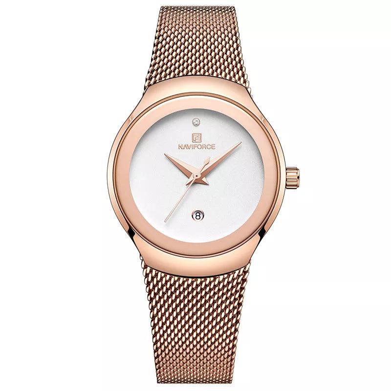 NAVIFORCE Watch Women Fashion Dress Quartz Watches Lady Stainless Steel Waterproof Wristwatch Simple Girl Clock Relogio Feminino - Miami beauty1