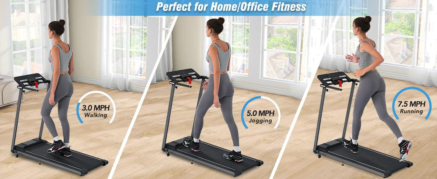 NEW Folding Treadmills Walking Pad Treadmill for Home Office -2.5HP Walking Treadmill With Incline Bluetooth Speaker - Miami beauty1