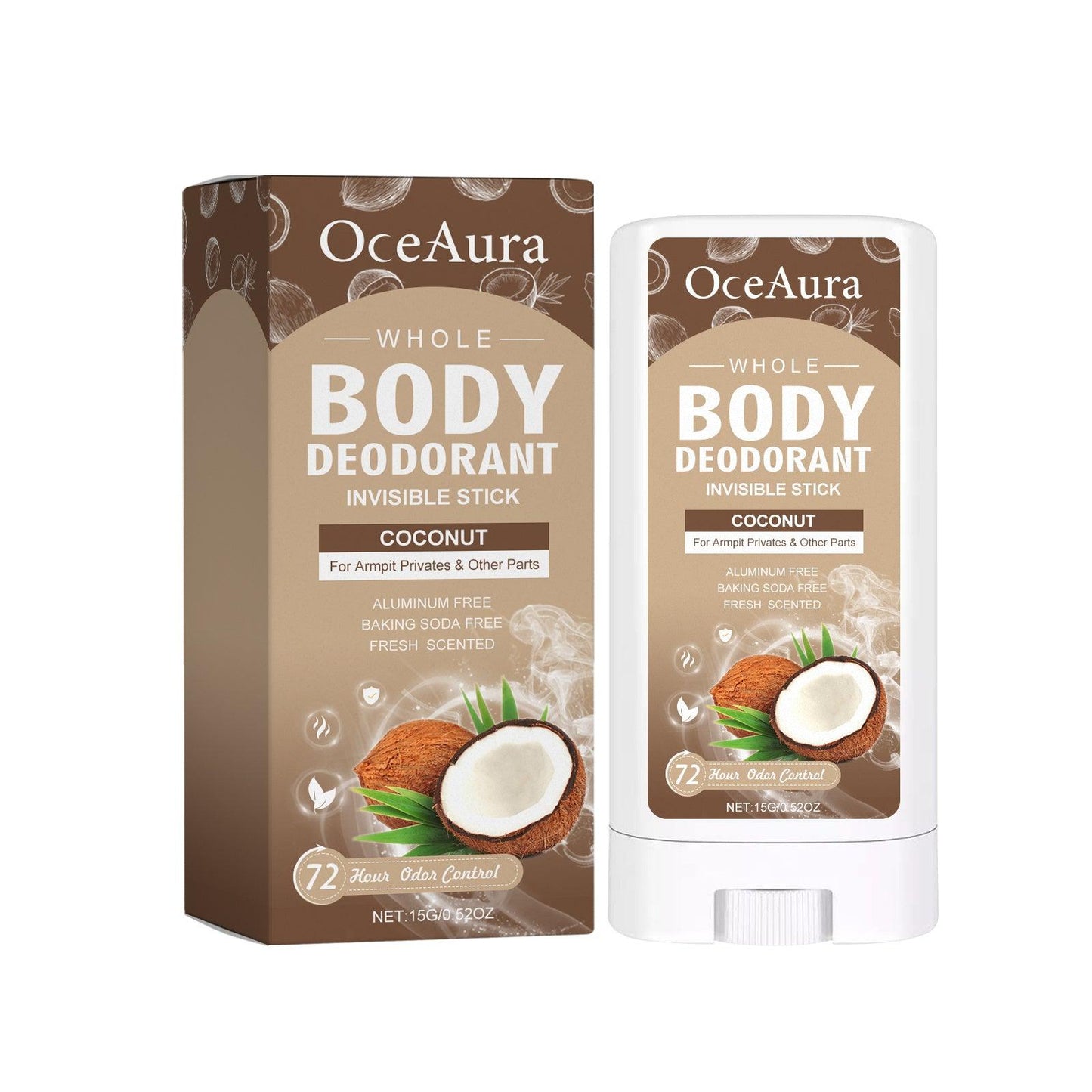 OceAura Whole Body Deodorant, Clean Armpit Sweat Odor Mild Refreshing Deodorant Stick - Miami beauty1