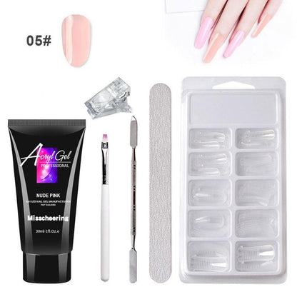 Painless Extension Gel Nail Art Without Paper Holder Quick Model Painless Crystal Gel Set - Miami beauty1