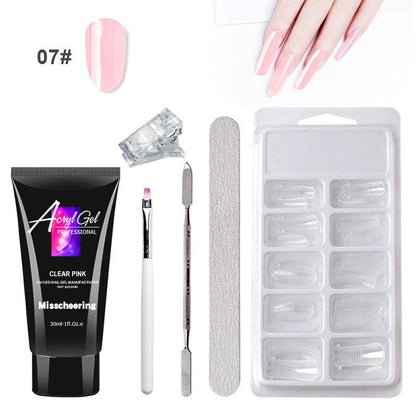 Painless Extension Gel Nail Art Without Paper Holder Quick Model Painless Crystal Gel Set - Miami beauty1