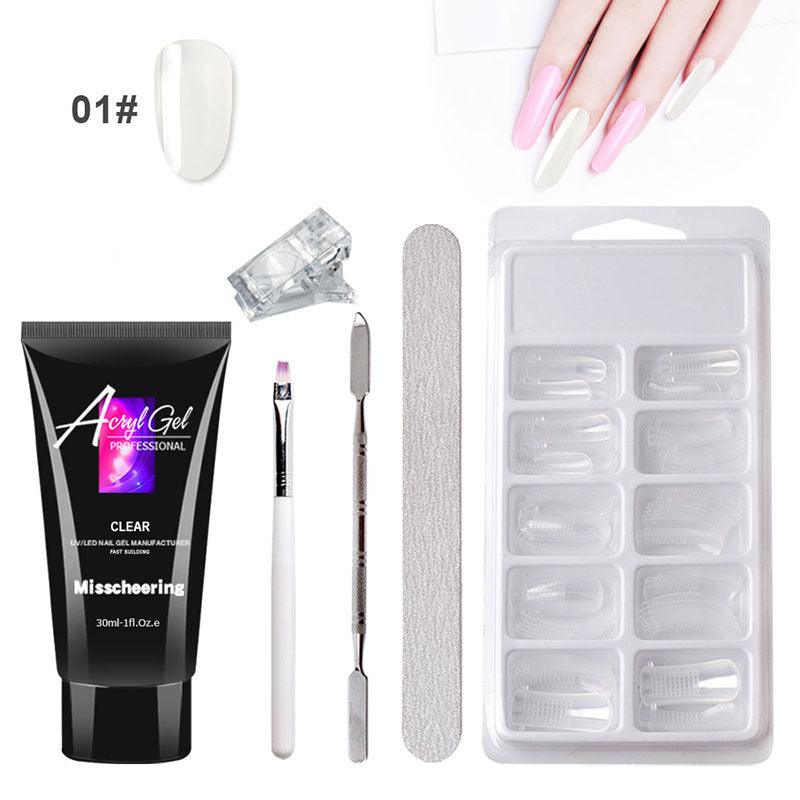 Painless Extension Gel Nail Art Without Paper Holder Quick Model Painless Crystal Gel Set - Miami beauty1