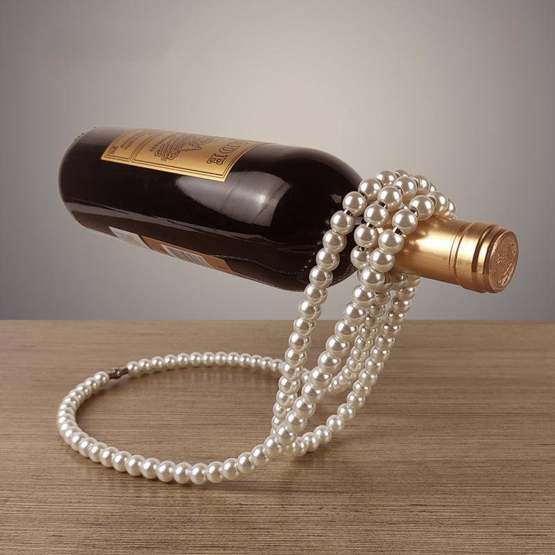 Pearl Necklace Stainless Steel Wine Rack Wine Pedestal Clamp Holder Suspension Champagne Whisky Small Ornaments - Miami beauty1