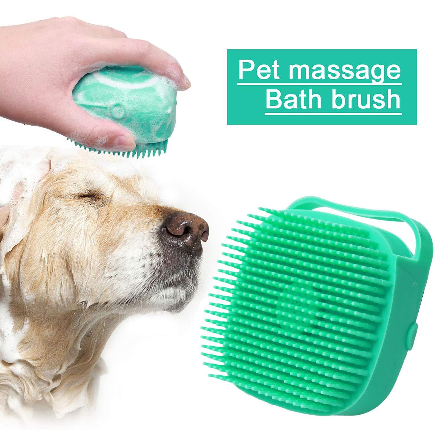 Pet Dog Shampoo Massager Brush Cat Massage Comb Grooming Scrubber Shower Brush For Bathing Short Hair Soft Silicone Brushes - Miami beauty1