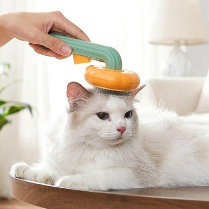 Pet Pumpkin Brush, Pet Grooming Self Cleaning Slicker Brush For Dogs Cats Puppy Rabbit, Cat Brush Grooming Gently Removes Loose Undercoat, Mats Tangled Hair Slicker Brush - Miami beauty1