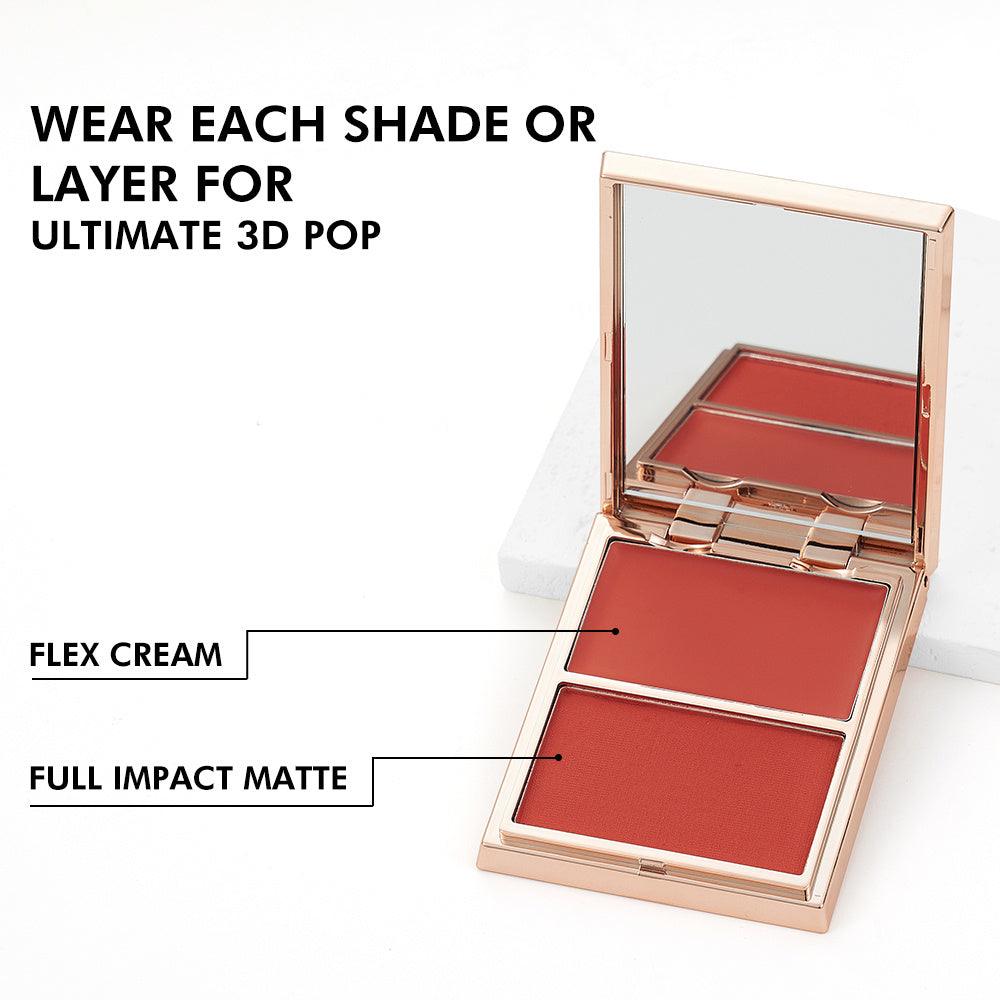 PHOFAY Double-Take Cream & Powder Blush Duo - Miami beauty1