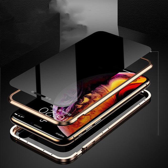 Phone Case Anti-peep Magnetic Protective Shell Magnetic Privacy Glass Case For Phone - Miami beauty1