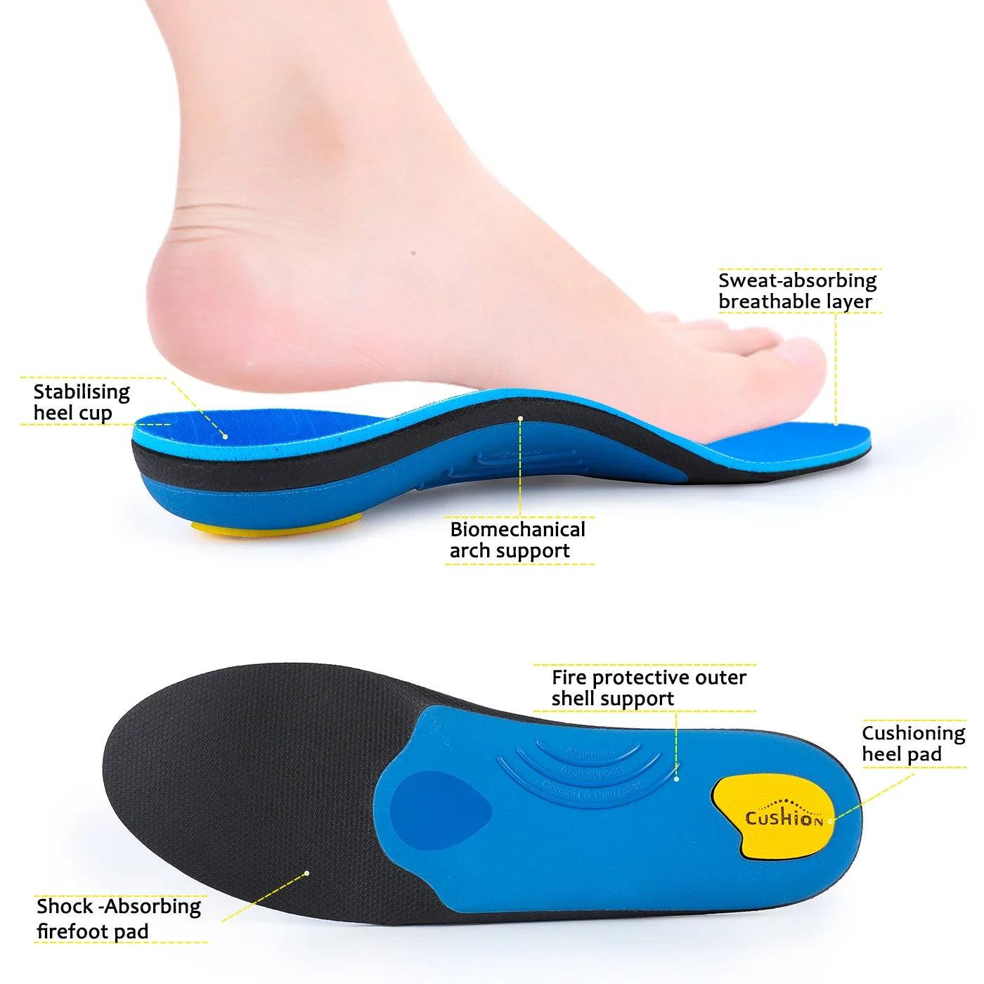 Plantar Fasciitis Arch Support Orthopedic Insoles Male Female Shoe Inserts,Flat Feet Orthotic Sole Running Athletic Sport Pad - Miami beauty1