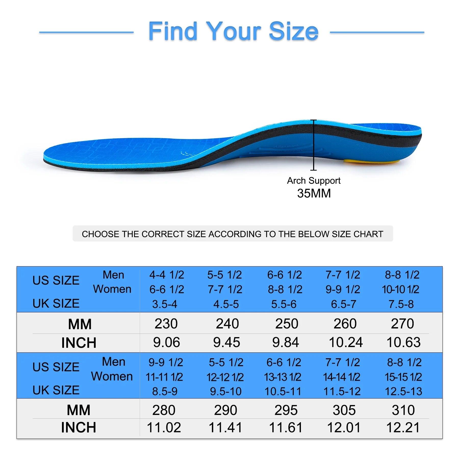 Plantar Fasciitis Arch Support Orthopedic Insoles Male Female Shoe Inserts,Flat Feet Orthotic Sole Running Athletic Sport Pad - Miami beauty1