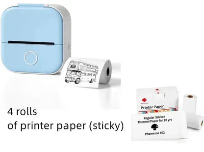 Portable Mini Thermal Label Printer Home Photo Printer Student Wrong Question Printer Bluetooth Mini Label Printer Price Tag - Miami beauty1