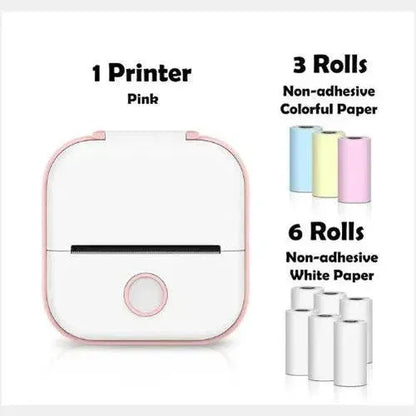 Portable Mini Thermal Label Printer Home Photo Printer Student Wrong Question Printer Bluetooth Mini Label Printer Price Tag - Miami beauty1