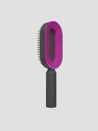 Self Cleaning Hair Brush For Women One-key Cleaning Hair Loss Airbag Massage Scalp Comb Anti-Static Hairbrush