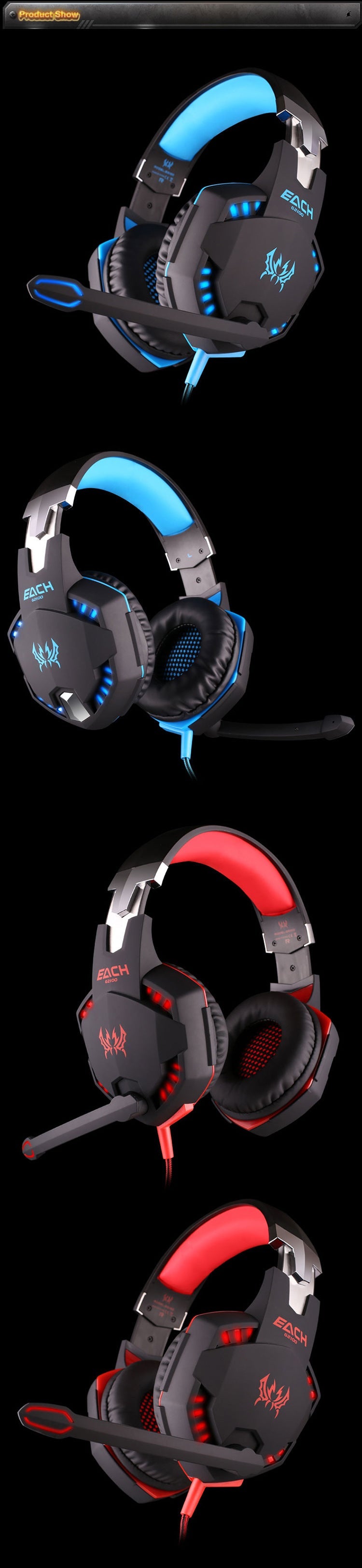 Dragon Stealth G21Z LED Vibration Gaming Headphone with Microphone