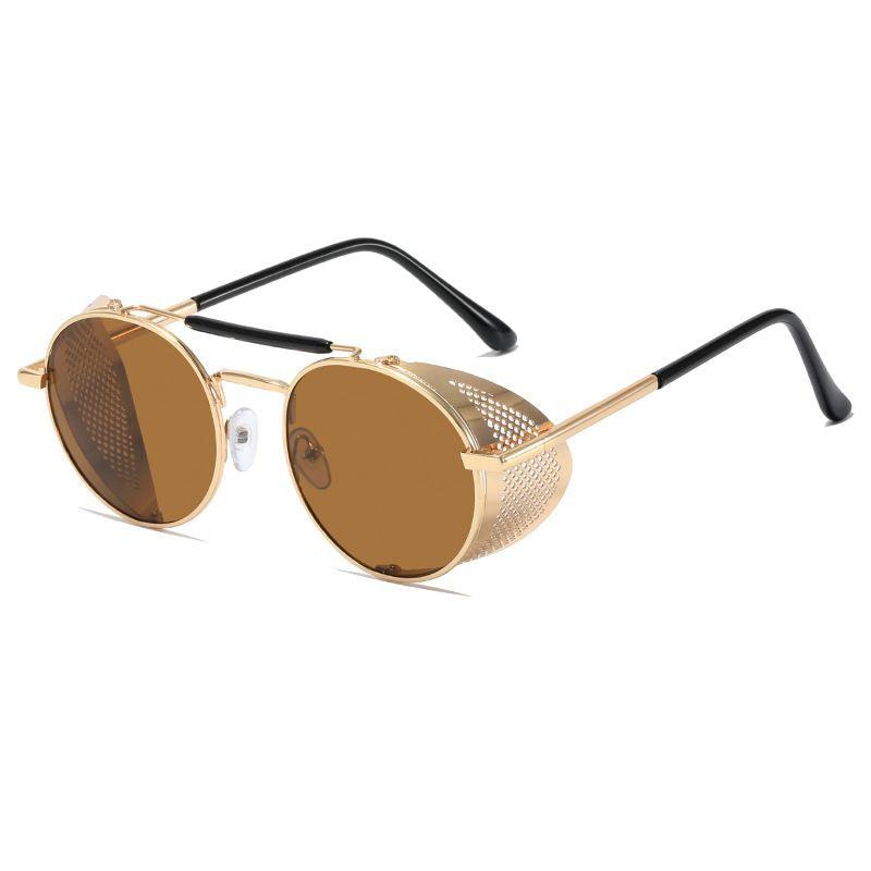 Retro Round UV Protection Sunglasses - Miami beauty1