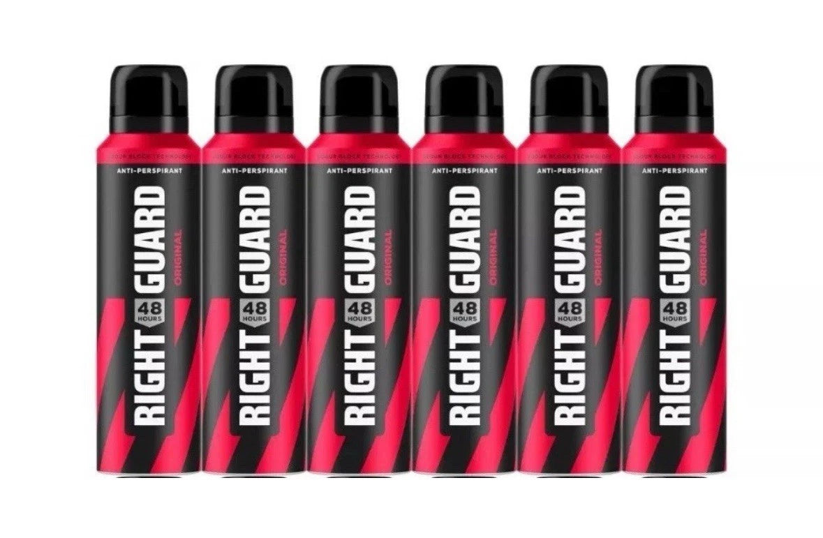 Right Guard Original Deodorant 48H Anti-Perspirant Spray 6Pack 150M✅