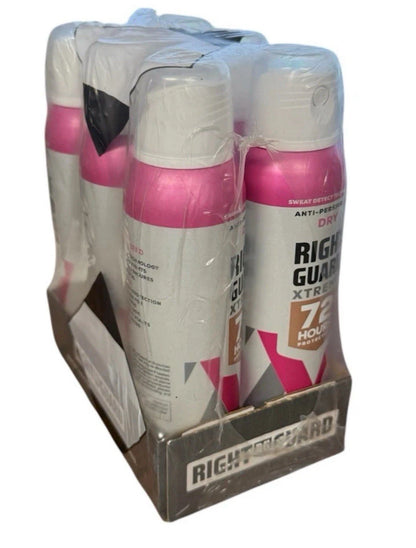 Right Guard Dry Deodorant 0% Alcohol 72H Anti-Perspirant Spray 6 Pack 150 ML