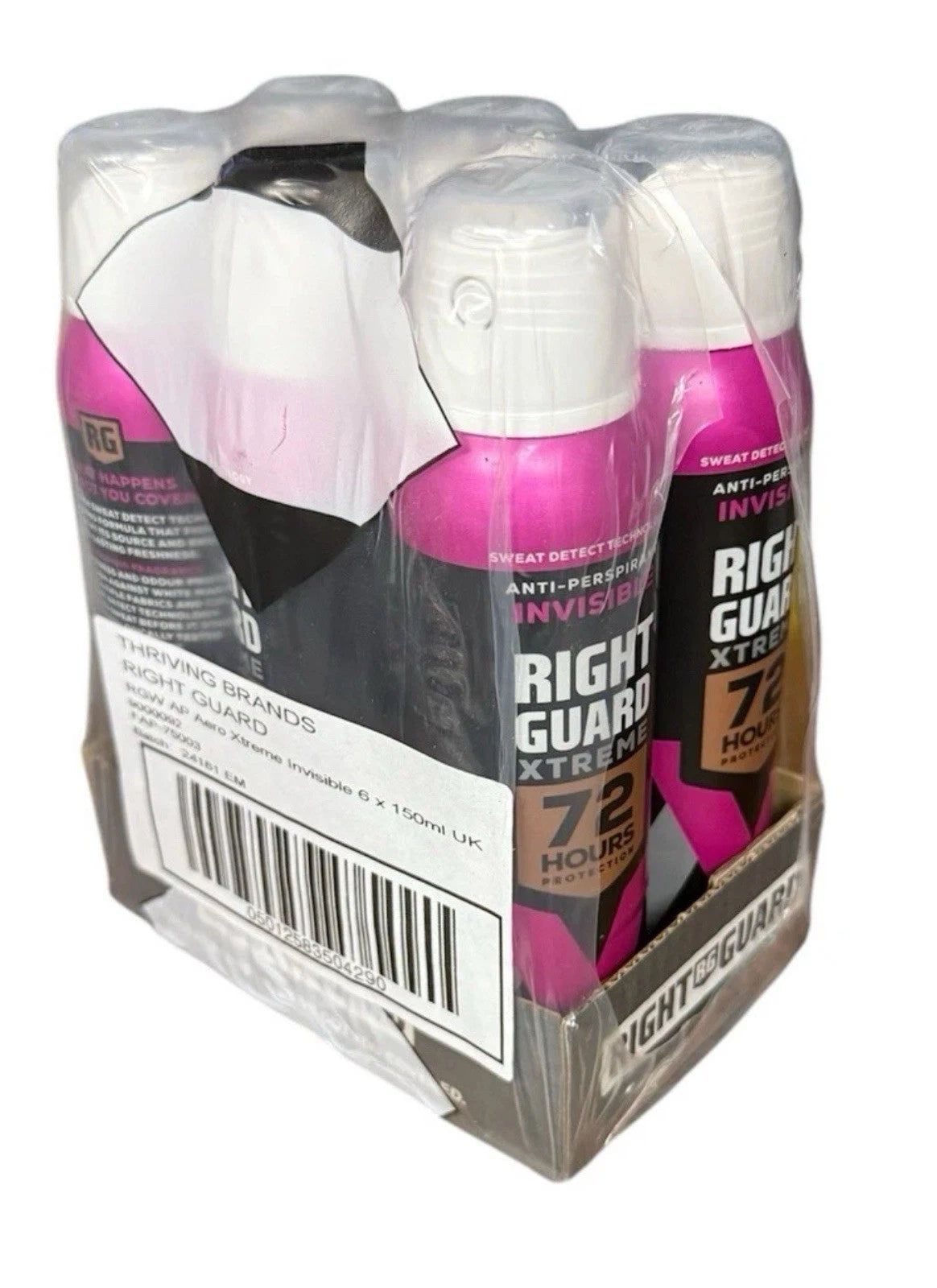 Right Guard Extreme Deodorant Invisible 72H Anti-Perspirant Spray 6Pack 150M✅